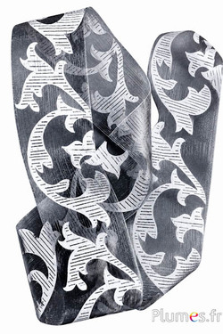 Nastro organza - larghezza 6 cm - antracite-argentato